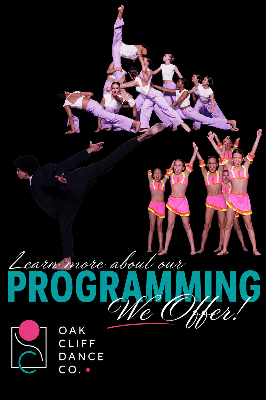 Oak Cliff Dance Co. dancers performing, learn more about our programming