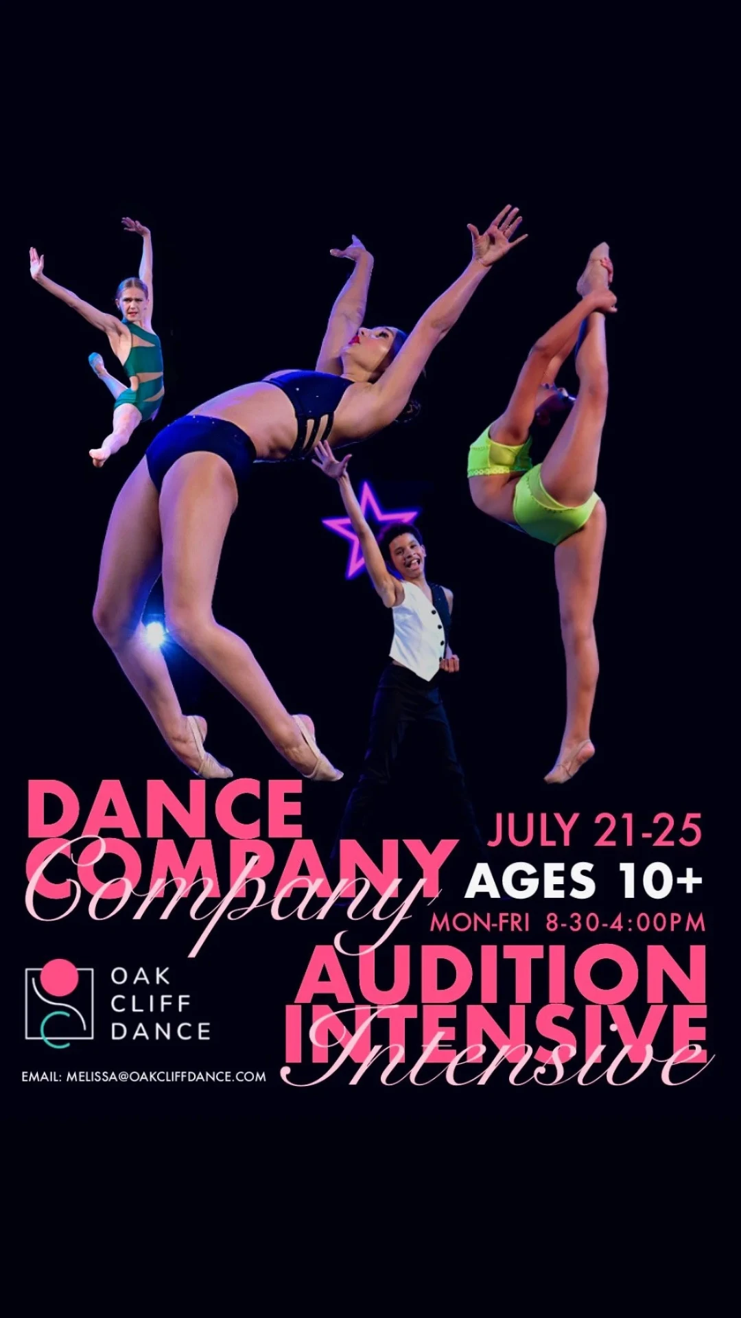 Dance Company Audition Intensive, ages 10 and up, July 21 to 25