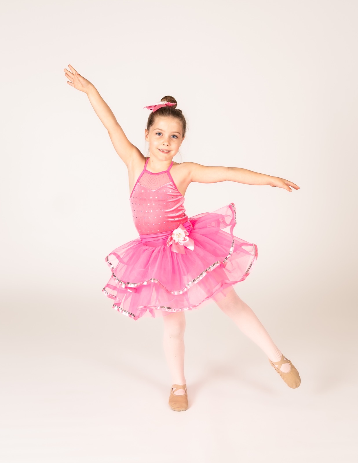 Seven and eight year old dancer in a Saturday ballet and tap portrait